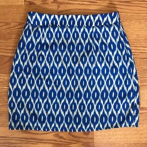 Francesca’s Blue Ikat Mini Skirt